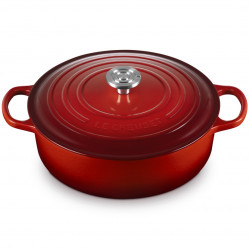 Le Creuset Cast Iron Roasting Pan 21179300602430, 30 cm, 6.2 L, Tight-fitting lid to lock in flavors, Oven-safe up to 260°C, Induction-compatible, Red
