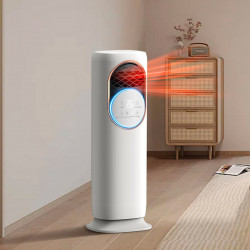 Aparat de incalzire, racire si umidificare Kumtel HF-310, 1800 W, 15-20 m², 3 l, Comanda tactila, Telecomanda, Afisaj LED, Ionizare, Alb/Auriu