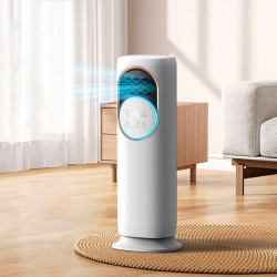 Aparat de incalzire, racire si umidificare Kumtel HF-310, 1800 W, 15-20 m², 3 l, Comanda tactila, Telecomanda, Afisaj LED, Ionizare, Alb/Auriu