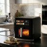 Φριτέζα με ζεστό αέρα Oliver Voltz OV51980CF, 1800W, 8 λίτρα, 80-200°C, 12 προγράμματα, χρονοδιακόπτης, άνω και κάτω θερμαντήρας, παράθυρο, LED, Μαύρο