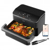 Cosori Dual Blaze TwinFry CAF-TF102S-AEUR Double Hot Air Fryer, 10 L, 6 Programs, 35–240 C, Timer, ThermoIQ, Synchronized Cooking and Shut-Off, Black/Silver