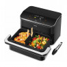 Cosori Dual Blaze TwinFry CAF-TF102S-AEUR Double Hot Air Fryer, 10 L, 6 Programs, 35–240 C, Timer, ThermoIQ, Synchronized Cooking and Shut-Off, Black/Silver