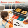 Двоен фритюрник с горещ въздух Cosori Dual Blaze TwinFry CAF-TF102S-AEUR, 10 л, 6 програми, 35-240 C, Таймер, ThermoIQ, Синхронизирано готвене и приключване, Черен/Сребрист