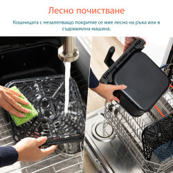 Φριτέζα θερμού αέρα Cosori Dual Blaze Pro CAF-P681S, 1700 W, 6,4 λίτρα, 12 προγράμματα, 360 ThermoIQ, Διπλοί θερμαντήρες, Κεραμική επίστρωση χωρίς PFAS, Μαύρο