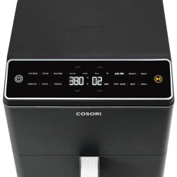 Фритюрник с горещ въздух Cosori Dual Blaze Pro CAF-P681S, 1700 W, 6.4 л, 12 програми, 360 ThermoIQ, Двойни нагреватели, Керамично покритие без PFAS, Черен