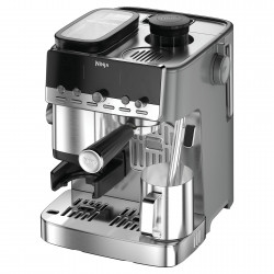 Espressor manual cu rasnita Ninja Luxe Café Mini ES352EU, 1650 W, 9 bar, 250 g, 1,3 l, Barista Assist, 3 setari pentru spumare, 6 tipuri de espresso,Otel inoxidabil