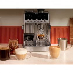 Espressor manual cu rasnita Ninja Luxe Café Mini ES352EU, 1650 W, 9 bar, 250 g, 1,3 l, Barista Assist, 3 setari pentru spumare, 6 tipuri de espresso,Otel inoxidabil