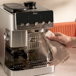 Αυτόματη καφετιέρα 2 σε 1 Ninja Luxe Café Mini ES352EU, 1650 W, 9 bar, 250 γρ., 1,3 λ., Barista Assist, 3 ρυθμίσεις αφρού, 6 είδη εσπρέσο, ανοξείδωτο
