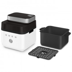 Smeg Collezione AFC01WHMAU Hot Air Fryer, 1450 W, 7.3 L, 40–200°C, 7 Programs, Dual Mode, Touch Controls, Timer, LED, White