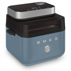 Friteuza cu aer cald Smeg Collezione AFC01SBMAU, 1450 W, 7,3 l, 40-200°C, 7 programe, Mod dublu, Comandă tactila, Timer, LED, Albastru
