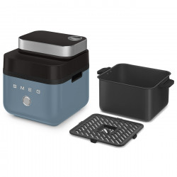 Friteuza cu aer cald Smeg Collezione AFC01SBMAU, 1450 W, 7,3 l, 40-200°C, 7 programe, Mod dublu, Comandă tactila, Timer, LED, Albastru