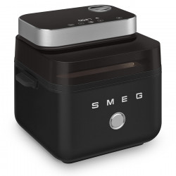Фритюрник с горещ въздух Smeg Collezione AFC01BLMAU, 1450W, 7.3 л, 40-200°C, 7 програми, Двоен режим, Сензорно управление, Таймер, LED, Черен