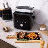 Фритюрник с горещ въздух Smeg Collezione AFC01BLMAU, 1450W, 7.3 л, 40-200°C, 7 програми, Двоен режим, Сензорно управление, Таймер, LED, Черен