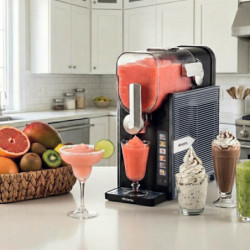 Aparat pentru inghetata si granita Ariete MySlush & IceCream 0655/00, 200 W, 2,6 l, 6 programe, Compresor, Autocuratare, Negru