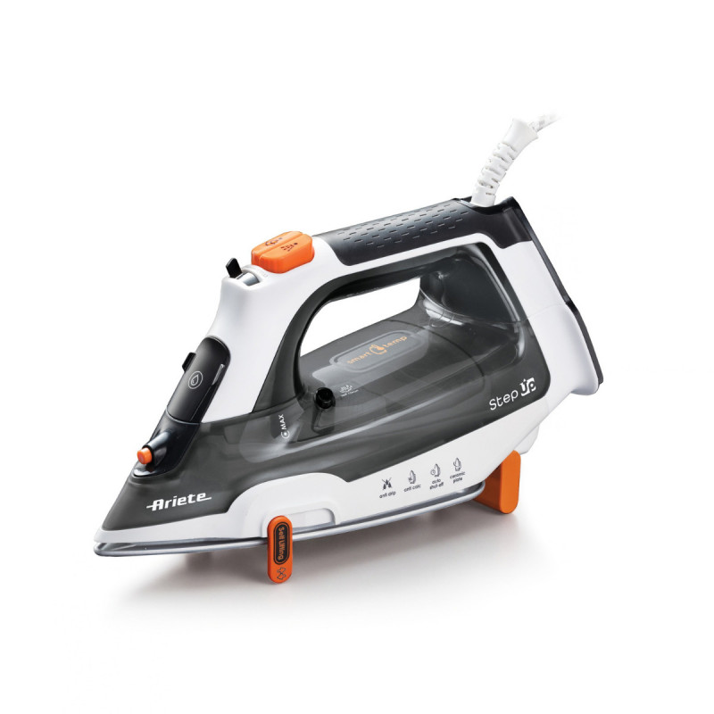 Ariete STEP UP 6190/00 Iron, 2400 W, 0.32 L, Ceramic Soleplate, Auto-Lift, Self-Cleaning, Black/White