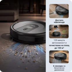 Ariete X-CLEAN 2719/00 robotporszívó, 32 W, 3 az 1-ben, száraz és nedves tisztítás, Wi-Fi, HEPA-szűrő, fekete