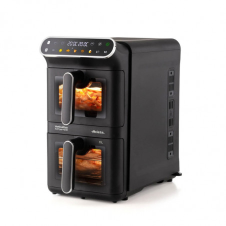 Friteuza cu aer cald dubla Ariete 4640/00, 2460 W, 11 l, 2 cosuri, 6 programe, Ecran tactil, Negru