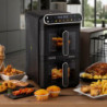 Friteuza cu aer cald dubla Ariete 4640/00, 2460 W, 11 l, 2 cosuri, 6 programe, Ecran tactil, Negru