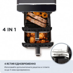Ariete 4640/00 forró levegős sütő, 2460 W, 11 l, 2 kosár, 6 program, érintőképernyős kijelző, fekete