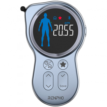 RENPHO PEU-R-Y002-BK Smart Body Measurement Tape, 150 cm, LCD Display, Bluetooth, Black