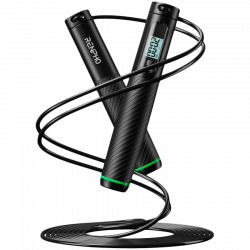 RENPHO R-Q008 PUS-R-Q008-BK Smart Jump Rope, 3 m, 3 modes, LCD display, Bluetooth, Rope-Free Jumping, Black