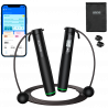 Coarda inteligenta de sarit RENPHO R-Q008 PUS-R-Q008-BK, 3 m, 3 moduri, Ecran LCD, Bluetooth, Sarituri fara coardăa, Negru