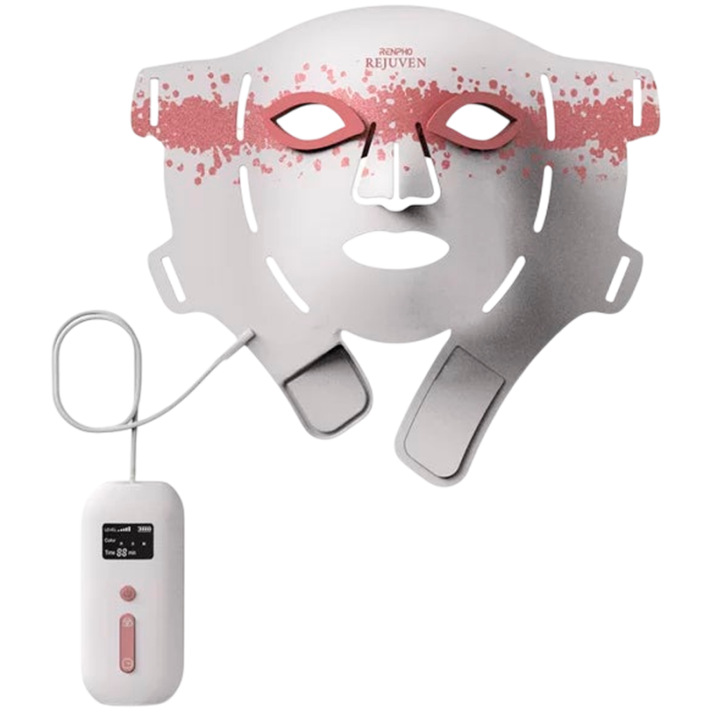 RENPHO Artemis Blush PEU-E100B-1 LED Face Mask, Light Therapy, 5 Intensity Levels, Timer, White/Pink