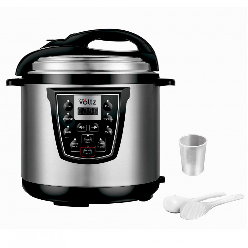 Πολυμάγειρα υπό πίεση Oliver Voltz OV51985K6, 1000 W, 6 L, 90 kPa, οθόνη LED, 8 προγράμματα, ανοξείδωτο