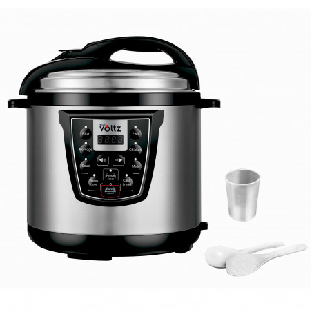 Multicooker sub presiune Oliver Voltz OV51985K6, 1000 W, 6 L, 90 kPa, Afisaj LED, 8 programe, Inox
