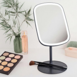 Beurer BF BS 47 LE Cosmetic Mirror, 21 cm, 3-hour battery life, 33 LEDs, Smooth brightness control, USB-C, Dark Gray