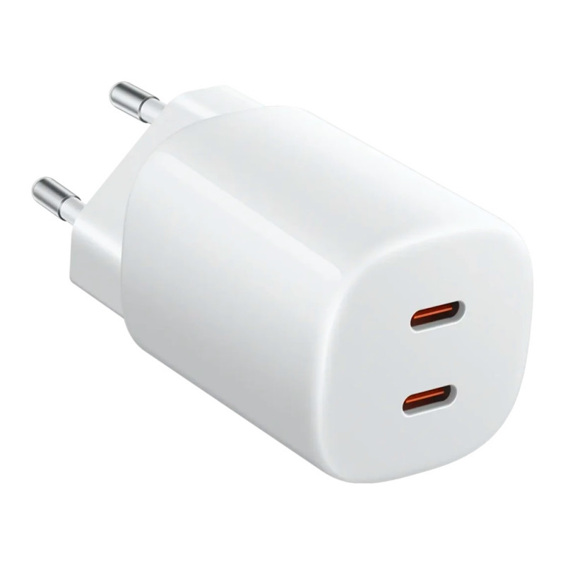 Φορτιστής Xiaomi Nano Turbo Charging Power Adapter (2 θύρες) MDY-19-EG, PD 45W, QC 3.0, Πολλαπλές προστασίες, Λευκός