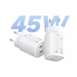 Xiaomi Nano Turbo Charging Power Adapter (2-Port) MDY-19-EG töltő, PD 45 W, QC 3.0, számos védelmi funkció, fehér