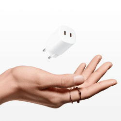 Зарядно устройство Xiaomi Nano Turbo Charging Power Adapter (2-Port) MDY-19-EG, PD 45W, QC 3.0, Множество защити, Бял