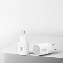Xiaomi Nano Power Adapter MDY-19-ED töltő, 33 W, GaN, számos védelmi funkcióval, fehér