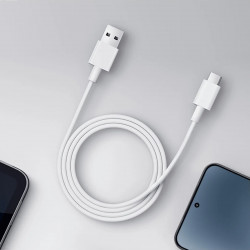 Кабел за зареждане Xiaomi K43220, 1 метър, 3 A, Type-A към Type-C, USB 2.0, Бял
