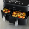 Philips NA351/00 Double Hot Air Fryer, 2750 W, 6+3 L, 80–200°C, 1.5 kg, 8 programs, Touchscreen display, Copy and sync, Black/Silver