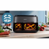 Philips NA351/00 Double Hot Air Fryer, 2750 W, 6+3 L, 80–200°C, 1.5 kg, 8 programs, Touchscreen display, Copy and sync, Black/Silver