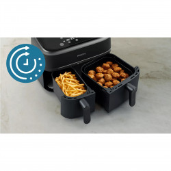 Philips NA351/00 Double Hot Air Fryer, 2750 W, 6+3 L, 80–200°C, 1.5 kg, 8 programs, Touchscreen display, Copy and sync, Black/Silver