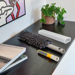 Четка за прах 3в1 Joseph Joseph CleanTech™ 6500013, 53х8х4 см, Фина и влакнеста повърхност, Отвор за окачване, Бежов