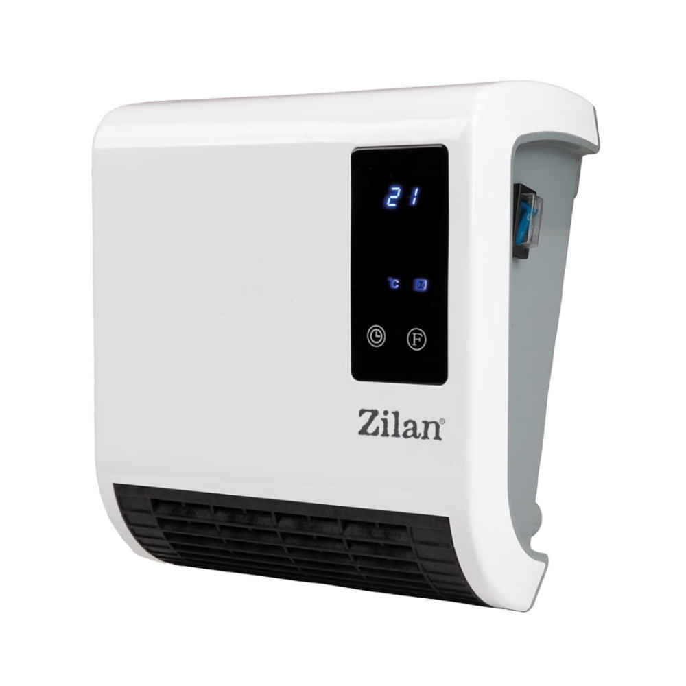 Печка за стена Zilan ZLN-2083, 2000W, 10-49C, Дистанционно, LED, Таймер, IP21, Бял