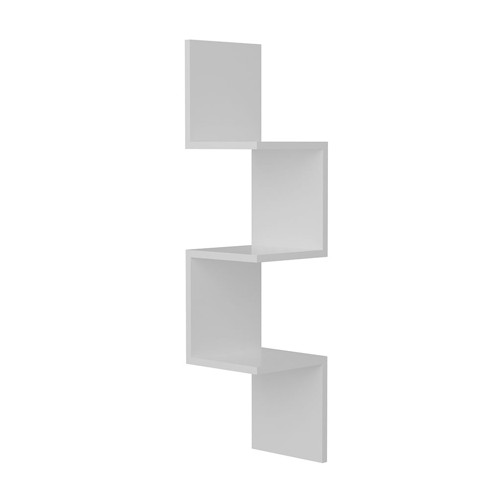 Стенен рафт Furny Home 756FRN1616, 105.4х25 cm, Ламинирано ПДЧ, 3 нива, Ъглов, Бял