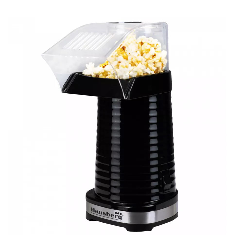 Mașină de popcorn cu aer cald Hausberg HB-900NG, 1200W, ulcior de măsurare, gata în 2-3 minute, negr