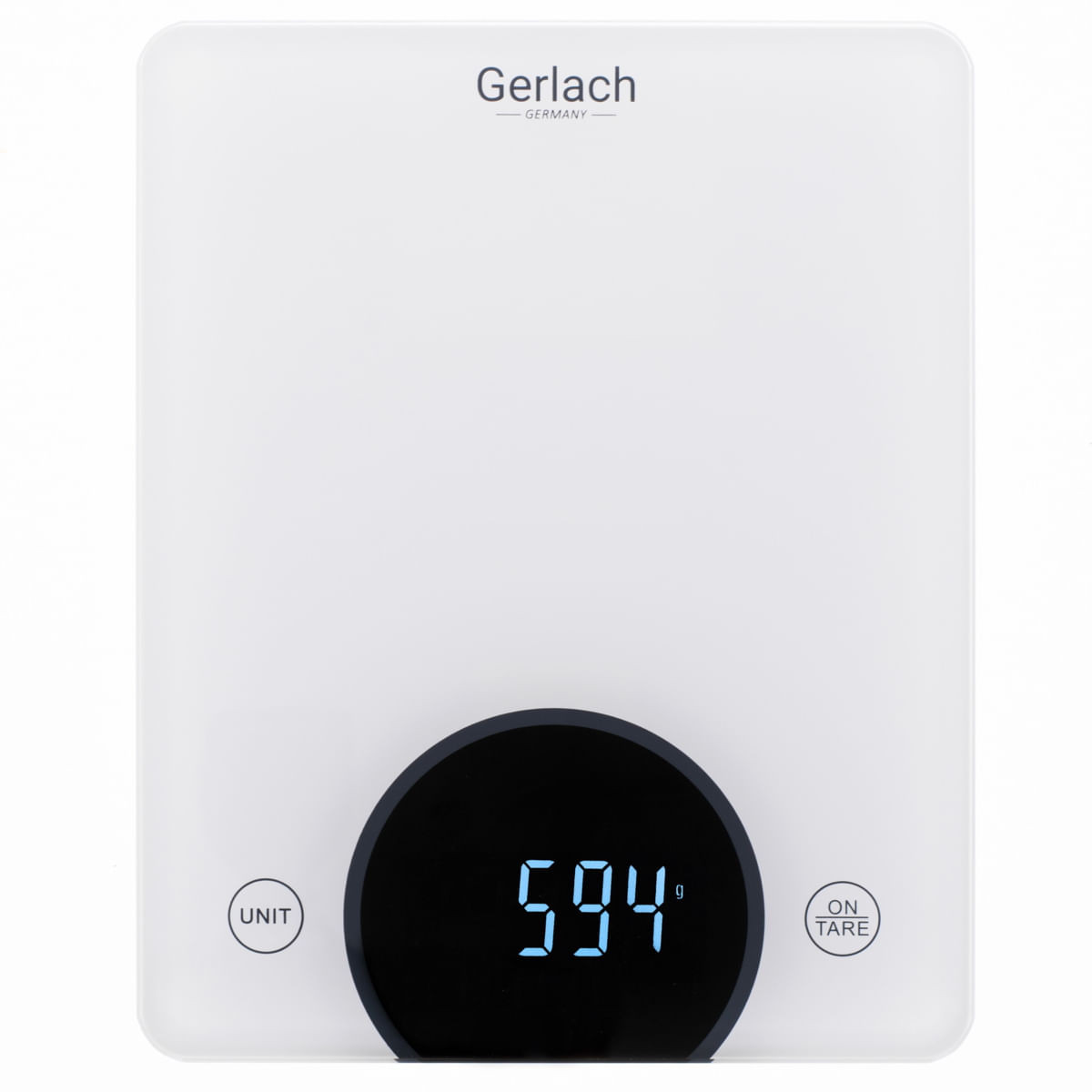 Cântar de bucătărie Gerlach GL 3172W, măsoară până la 10 kg, ecran LED, CONTAINER, alb
