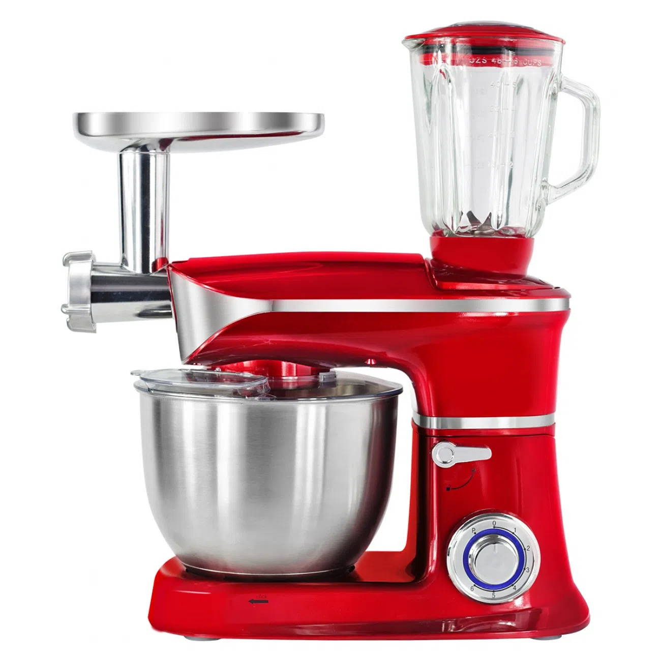 Robot de bucatarie 3 in 1 Voltz V51115BS, 1900W, 6.5 L, Blender, Tocator, Mixer, Rosu