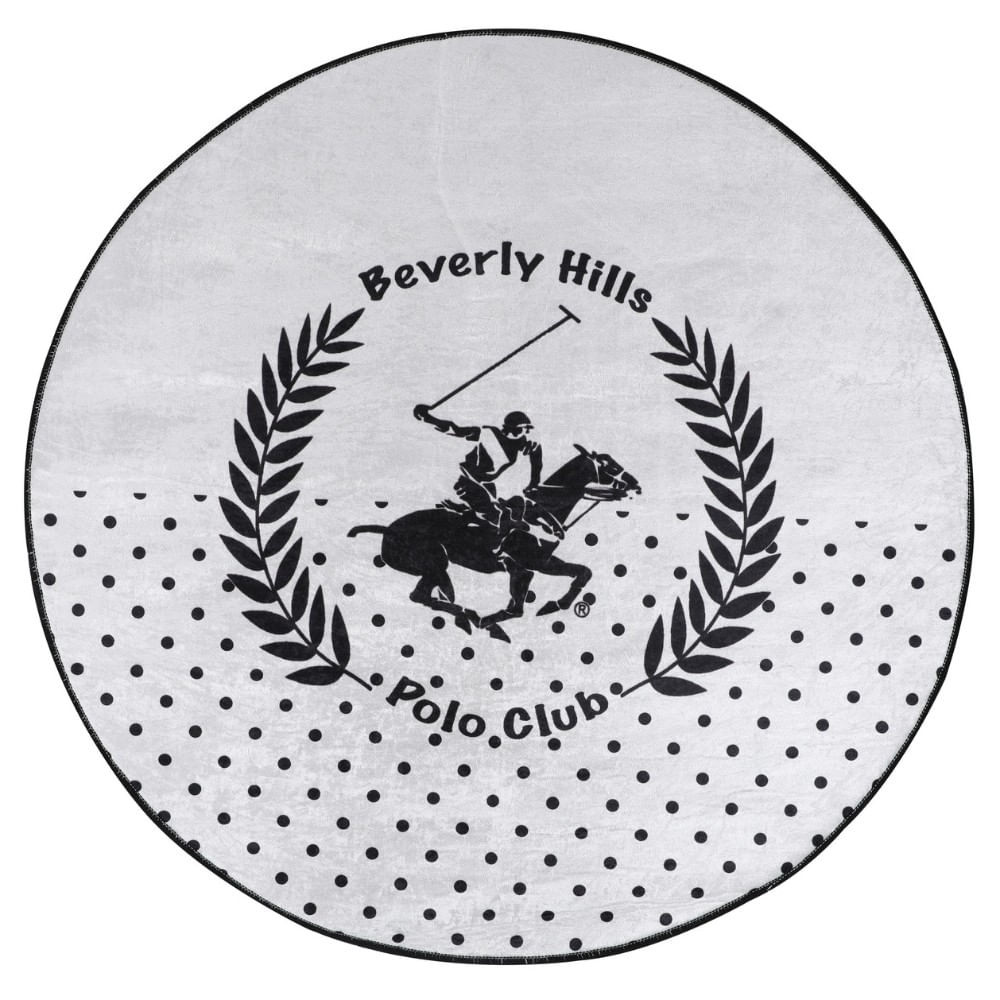 Covor Beverly Hills Polo Club 586BHP1124, Ø 120 cm, Catifea, Poliester, 1000 g/m², Antibacterian, Al