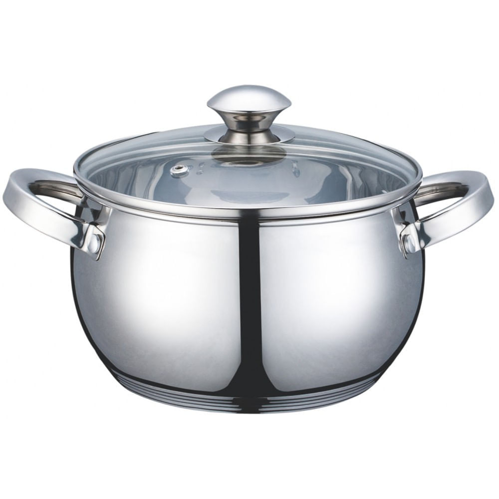 Тенджера Voltz V51210G20, 20 см, 3.9 литра, Дебело дъно, Индукция, Инокс