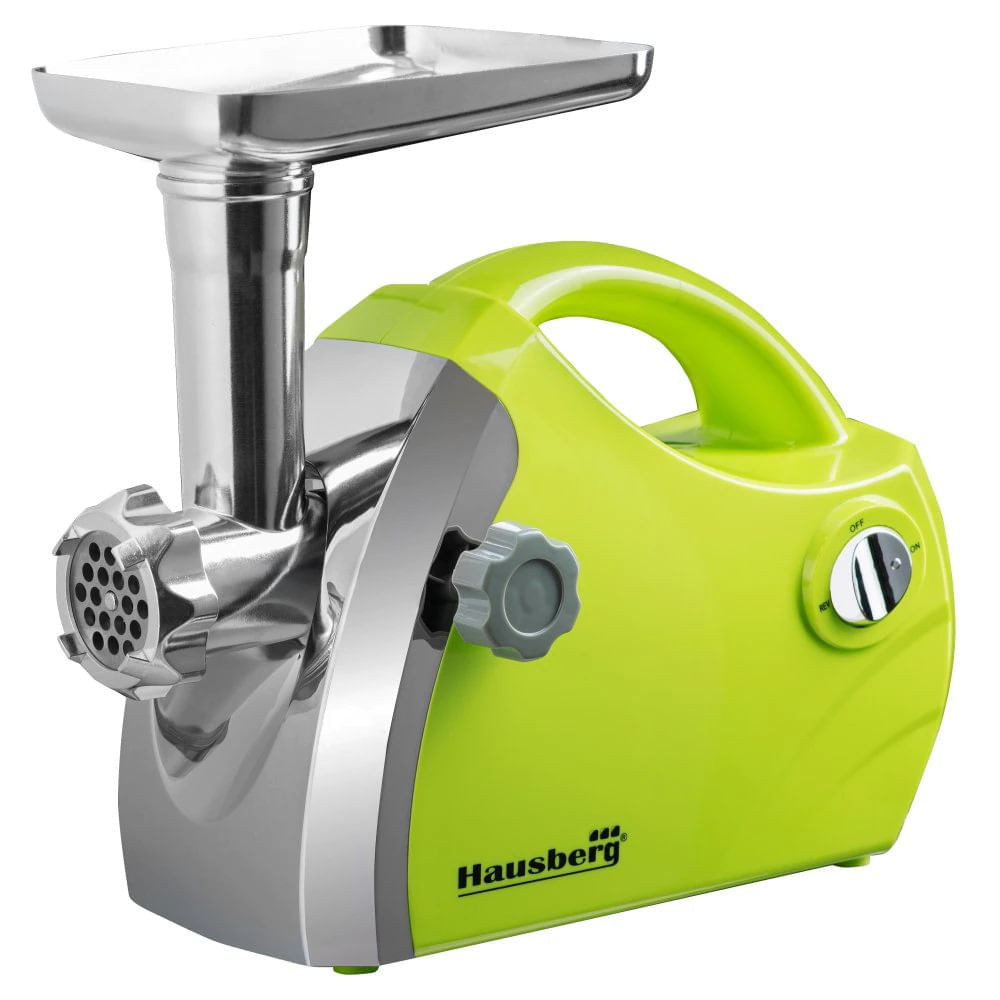 Masina de tocat carne Hausberg HB 3430VR, 1800W, 3 discuri, Accesorii, 1kg/min, Verde