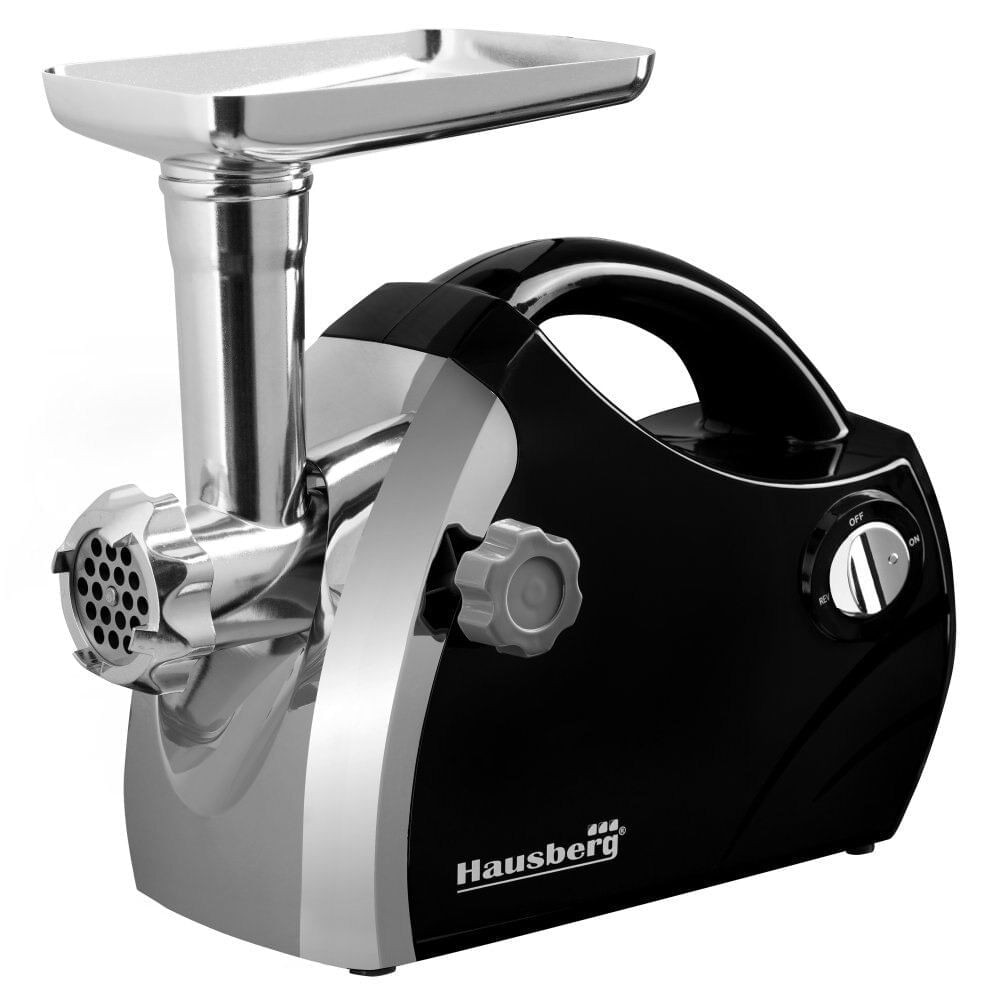 Masina de tocat carne Hausberg HB 3430NG, 1800W, 3 discuri, Accesorii, 1kg/min, Negru