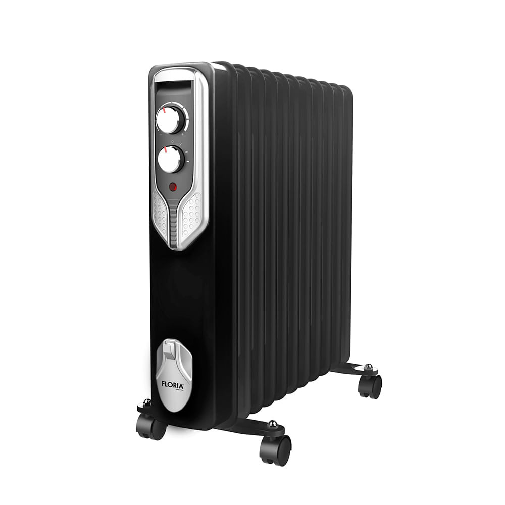 Radiator cu ulei Floria ZLN-3666, 2500W, 11 aripioare, termostat reglabil, negru