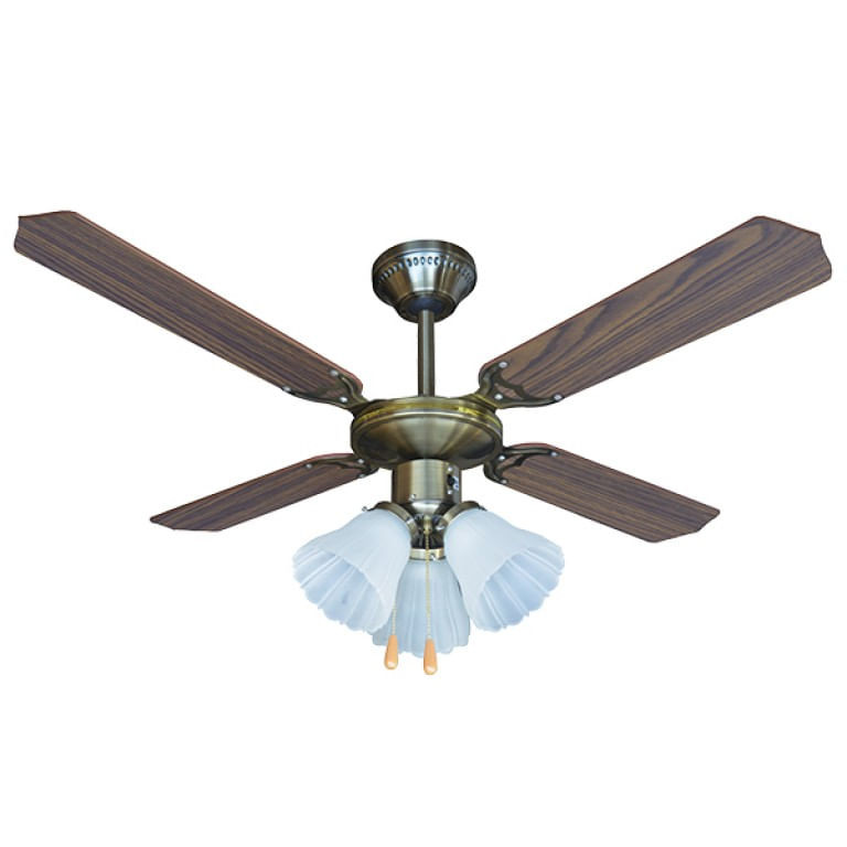 Ventilator pentru tavan cu iluminare MUHLER MCF-4042, 55W, 42'', 105 cm, 3 trepte, MDF, Maro